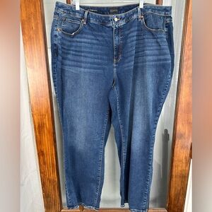 Talbots Womens Straight Leg Jeans 22W Curvy Stretch Denim Medium Wash Blue